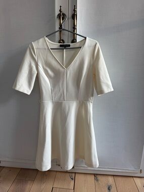 Dynamite Cream V-Neck Mini Dress